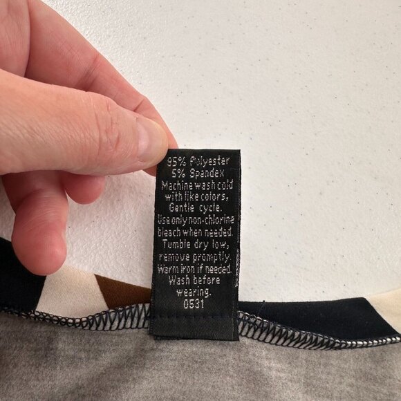 Lildy Printed Handkerchief Hem Tunic Top Size S-M Retro Hippie 70s Colorblock - Picture 6 of 9